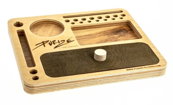 Purize All-In-One Kit - Rolling Tray/Bauunterlage inkl. Kunststoffgrinder, Purize-Clipper, Papers &