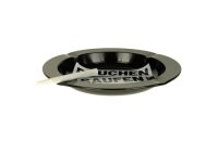 Metallaschenbecher "Rauchen Saufen Rumhuren" - metallic rund - D 13,5 cm