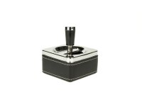 Angelo - Schleuderaschenbecher eckig 9x9 cm - Schwarz - Lederoptik