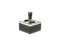 Angelo - Schleuderaschenbecher eckig 9x9 cm - Schwarz - Lederoptik