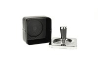 Angelo - Schleuderaschenbecher eckig 9x9 cm - Schwarz - Lederoptik