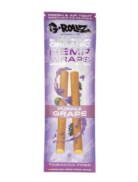 G-Rollz - Hanf Blunt - Purple Grape (Traube) - vorgerollt mit Maisfilter - 2 Stück