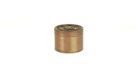 Dope Bros - Pollinatorgrinder 4tlg. - Mit Logo & Amsterdam Schriftzug - Gold/Kupfer/Silber