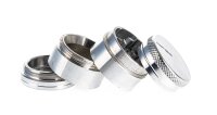 Pollinator Alugrinder "Dipse-Logo" 4 tlg. H 36 mm D 30 mm - Silber