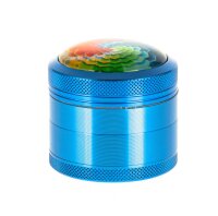 Black Leaf - Pollinator Grinder 4tlg. H 48 mm D 50 mm "Mandala" mit Glaskuppel - Hellblau
