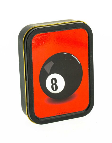 Metalldose - 8 Ball - 112x82x26 mm - Schwarz mit Aufkleber