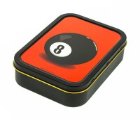 Metalldose - 8 Ball - 112x82x26 mm - Schwarz mit Aufkleber