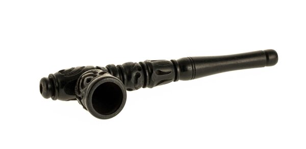 Holzpfeife Farbe: Schwarz schraubbar L 15,5 cm geschnitzt