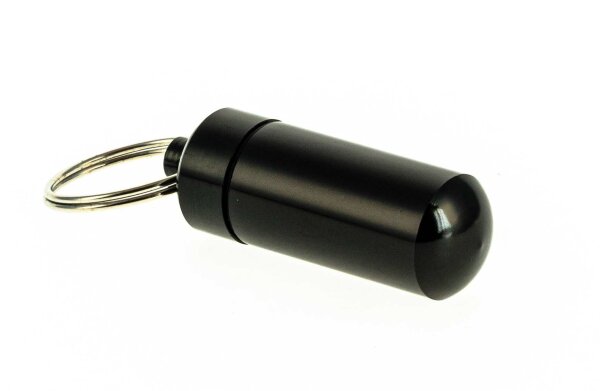 Pulverdose/Pillendose aus Metall H 4,3 cm - Schwarz