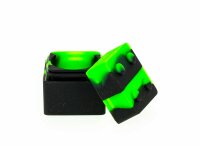 Silikondose "Legostein" 3x3 cm Farbe: Gelb/Grün/Schwarz