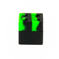 Silikondose "Legostein" 3x3 cm Farbe: Gelb/Grün/Schwarz