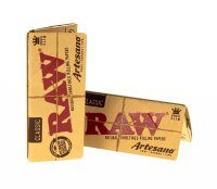 RAW Classic Artesano - unbleached - King Size Slim - 32 Blättchen + 32 Filtertips + Tray