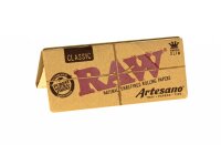 RAW Classic Artesano - unbleached - King Size Slim - 32 Blättchen + 32 Filtertips + Tray