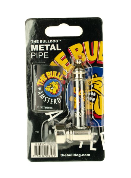 Purpfeife Metall L 7 cm Bulldog Amsterdam ink. 5 Siebe