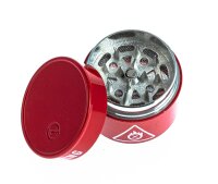 Pollinator / Siebgrinder aus Aluminium Öl-Fass Optik H 4,5 cm D 38 mm Farbe:Rot