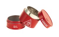 Pollinator / Siebgrinder aus Aluminium Öl-Fass Optik H 4,5 cm D 38 mm Farbe:Rot