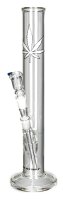 BamBamBhole Glasbong "Gerade mit Blatt" H 35 cm D 42 mm NS 14,5