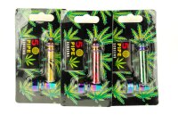 Metall Purpfeife - Regenbogen L 7,2 cm - Blister ink. 5 Siebe