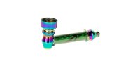 Metall Purpfeife - Regenbogen L 7,2 cm - Blister ink. 5 Siebe