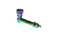 Metall Purpfeife - Regenbogen L 7,2 cm - Blister ink. 5 Siebe