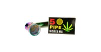 Metall Purpfeife - Regenbogen L 7,2 cm - Blister ink. 5 Siebe