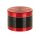 Alugrinder "Amsterdam " D 55 mm Pollinator/Sieb H 40 mm, CNC, 4-tlg. - Rot / Schwarz