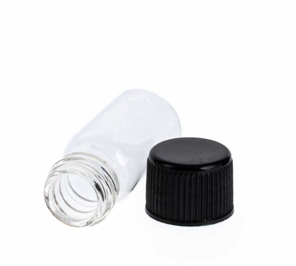 Pulverfläschen Deckel Weiß/schwarz - 2,5ml