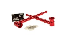 Purpfeife Bambus "GHODT" L 13 cm - Rot