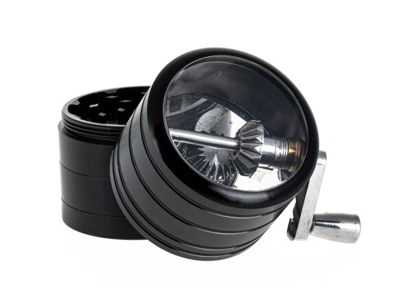 Dreamliner - Kurbel Pollinatorgrinder - Schwarz - D 63 mm H 80 mm - seitliche Kurbel