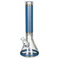 Heisenberg Glasbong 18,8er auf 14,5er "Carbon Beaker" - Blau - H 38 cm WS 7 mm D 13 cm verfügbarkeit b