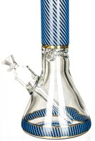 Heisenberg Glasbong 18,8er auf 14,5er "Carbon Beaker" - Blau - H 38 cm WS 7 mm D 13 cm verfügbarkeit b