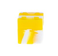 Silikondose "Legostein" 3x3 cm Farbe: Gelb/Weiß