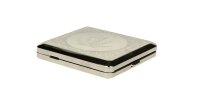 Zigarettenetui aus Metall mit Hanfblatt-Gravur - 8,5x1,5x9 cm