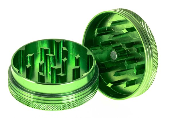 Alugrinder H 20 mm, D 50 mm, Black Leaf "In Weed We Trust"