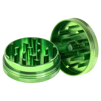 Alugrinder H 20 mm, D 50 mm, Black Leaf "In Weed We Trust"