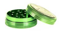 Alugrinder H 20 mm, D 50 mm, Black Leaf "In Weed We Trust"