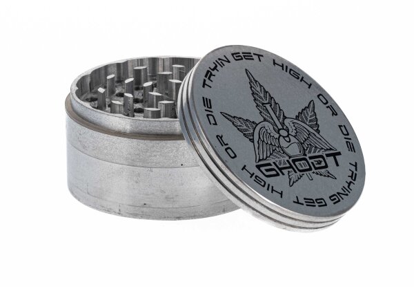 Space Pollinatorgrinder - Ghodt- 80 mm - mit Logo - Silber