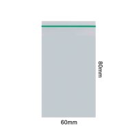 Tütchen 60x80 mm mit grünem Streifen - schmale Öffnung - 50µ