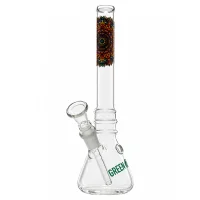 Greenline Glasbong 14,5er - mit Bauch & Mandala Motiv - H 22 cm D 21 mm