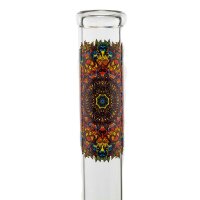 Greenline Glasbong 14,5er - mit Bauch & Mandala Motiv - H 22 cm D 21 mm