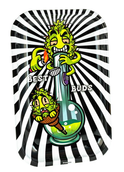Rolling Tray "Best Buds Smoke Me" 27,5x17,5x2 cm - Small