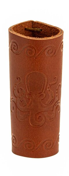 Lederhülle/Cover für Clipper - geprägt - Oktopus