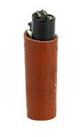 Lederhülle/Cover für Clipper - geprägt - Oktopus