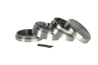Black Leaf Pollinatorgrinder aus Titan - Matrix - D 50 mm H 37 mm - Grau/Silber
