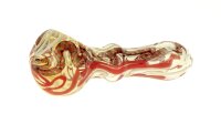G-Spot Glaspfeife 10 cm blau/rot verziert Nr.35