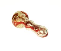 G-Spot Glaspfeife 10 cm blau/rot verziert Nr.35