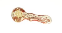 G-Spot Glaspfeife 10 cm blau/rot verziert Nr.35