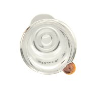 Glaskopf "Standard" Black Leaf - NS 14,5 mm - Klar (mit buntem Knopf)