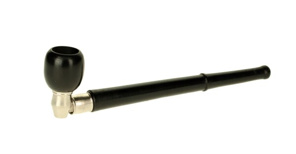 Holzpfeife mit Metallverbindungen L 17,5 cm - schraubbar - Großer Kopf