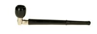 Holzpfeife mit Metallverbindungen L 17,5 cm - schraubbar - Großer Kopf